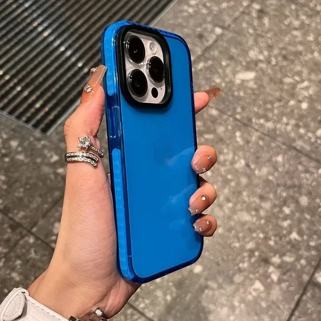 Contrast Color Transparent Drop-resistant iPhone Case - Viexta