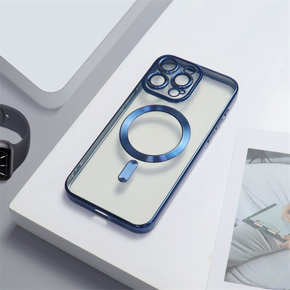 Electroplating CD Pattern Magnetic Suction Lens Protector iPhone case