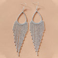 Bohemian Tassel Shiny Long Rhinestone-encrusted Earrings - Viexta