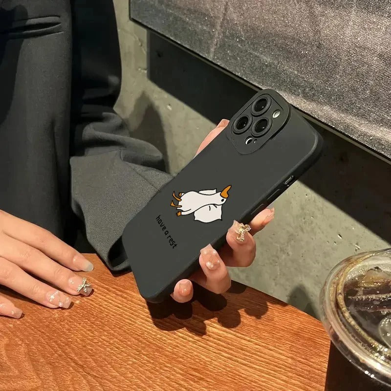 Creative Cute Cartoon Duck Silicone iPhone Case
