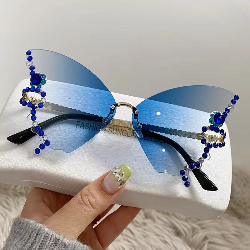 butterfly-shape-diamond-rimless-sunglasses