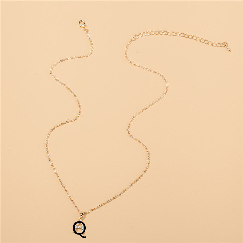 18k 26 Golden English Letter Pendant Clavicle Chain