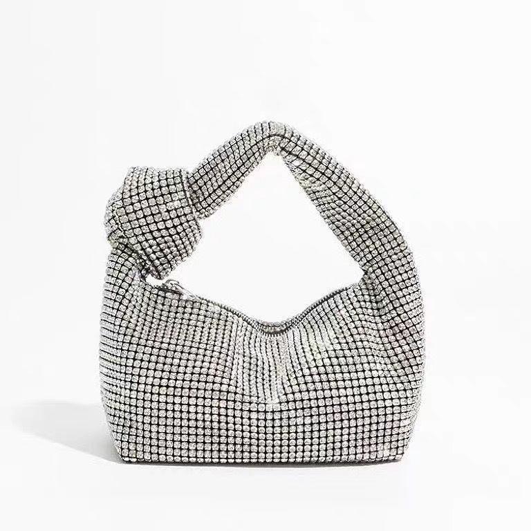 Rhinestone Full Diamond Diamond Knotted Women's Bag - Viexta