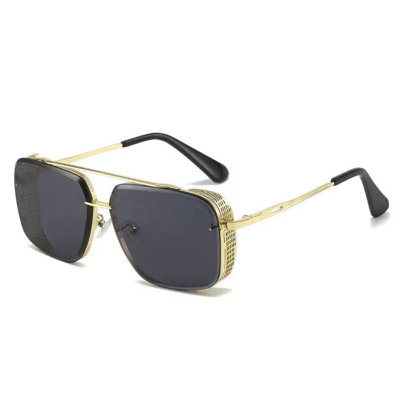 Gradient A Wire Fence Edge Retro Sunglasses - Viexta
