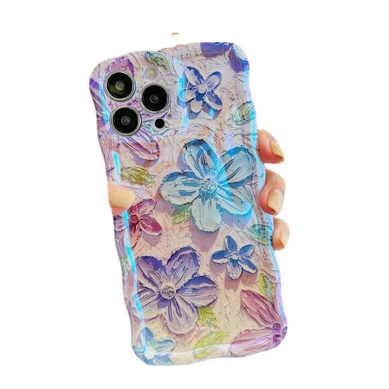 Blue Light Oil Painting iPhone Case - Viexta