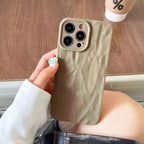 Solid Color Pleated Frosted iPhone Cover - Viexta