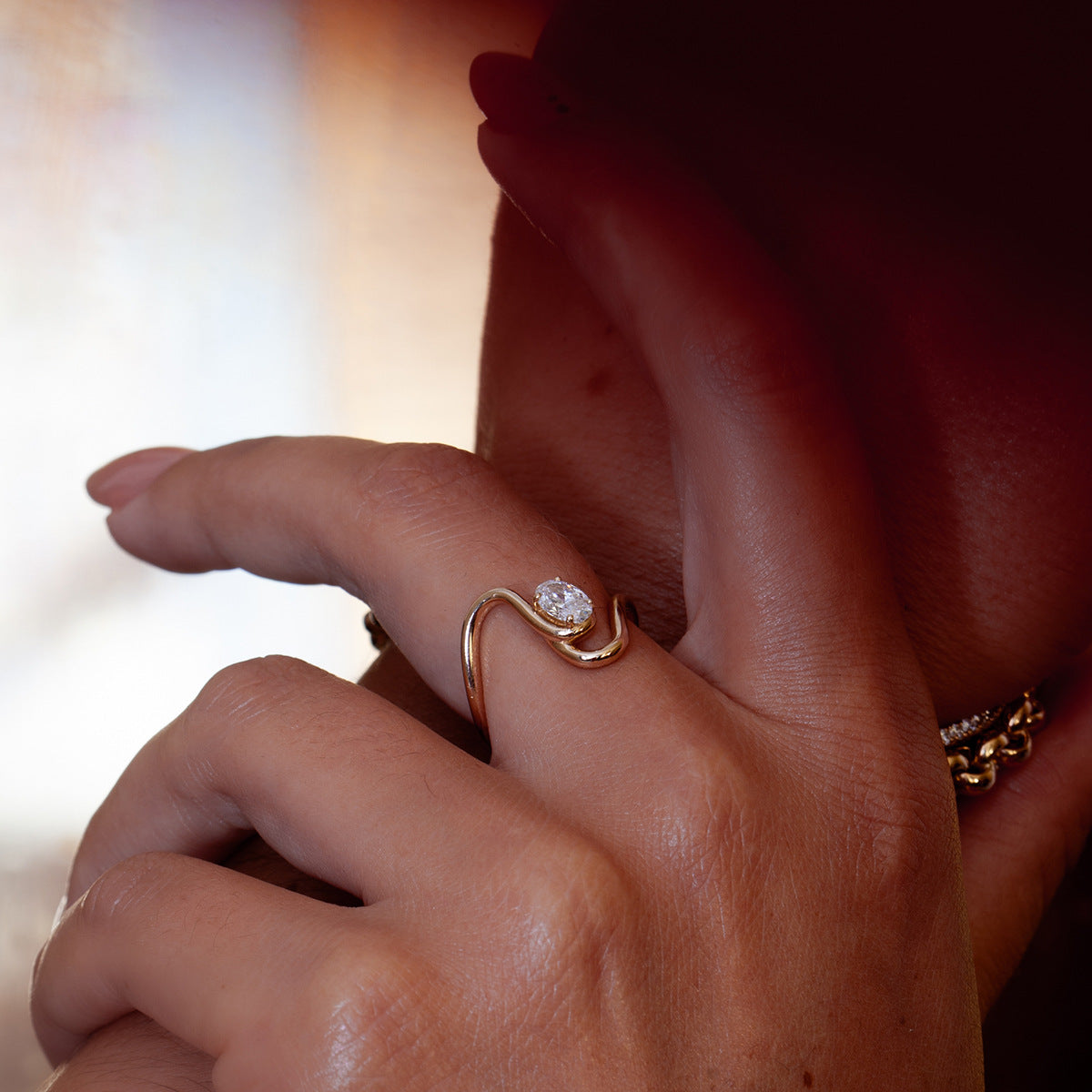 Zircon Ring Titanium Steel