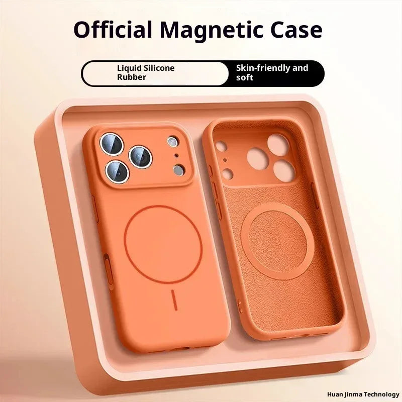 Fine Circle Magnetic iPhone Case Liquid Silicone - Viexta