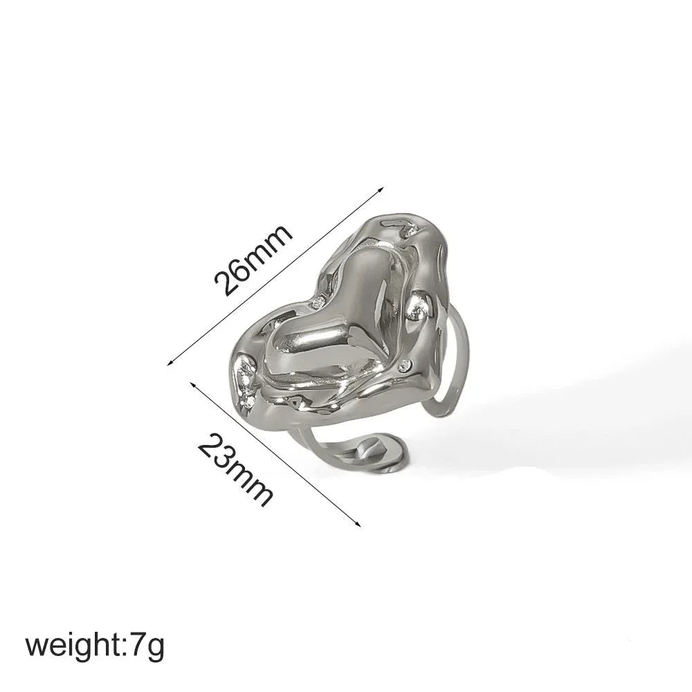 love-heart-shaped-stainless-steel-18k-ear-stud-and-ring - Viexta