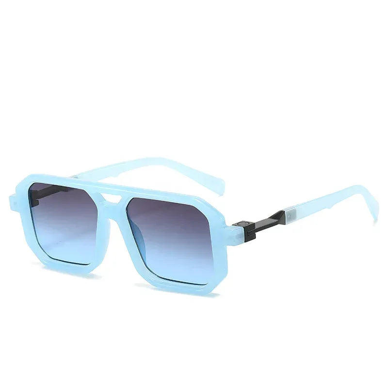 Retro Double Beam Pilot Catwalk Light Luxury Sunglasses - Viexta
