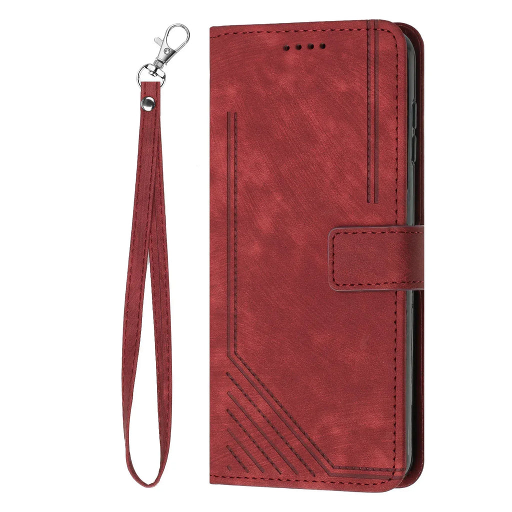 Leather Case Skin Frosted Striped Card Wallet iPhone case - Viexta