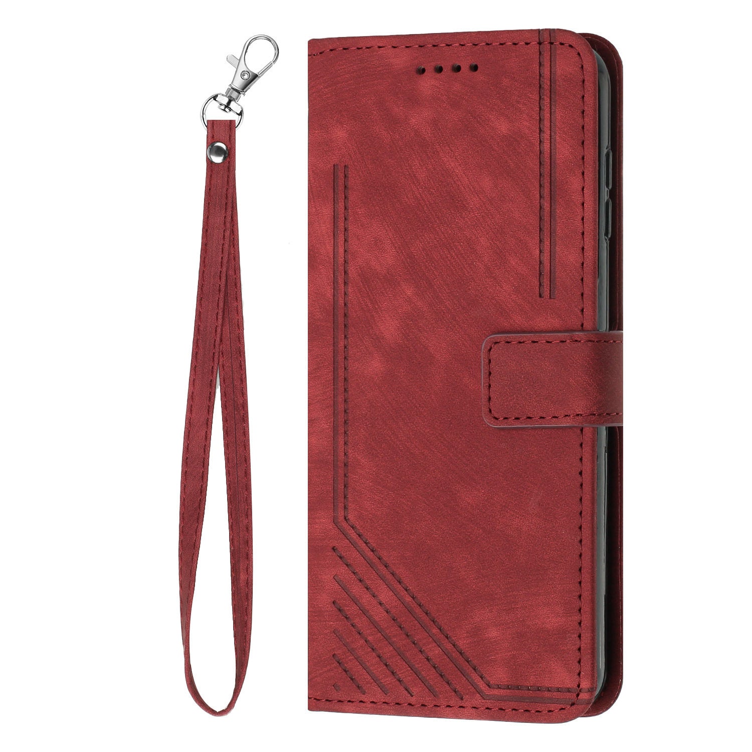 Leather Case Skin Frosted Striped Card Wallet iPhone case
