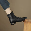 Chunky Heel Side Zip Short Tube Fashion Boots - Viexta