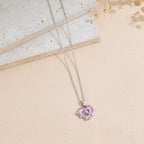 Stainless Steel Oil-dripping Heart-shaped Pendant Necklace
