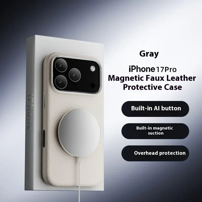 Integrated AI Plain Leather iPhone Case - Viexta