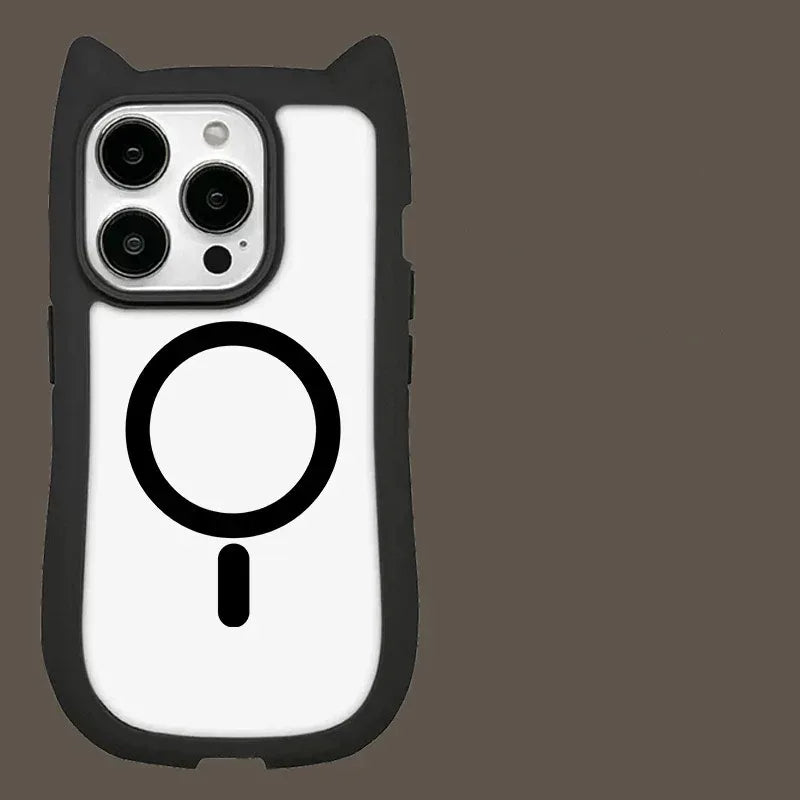3D Cat Ear Acrylic Magnetic iPhone Case - Viexta