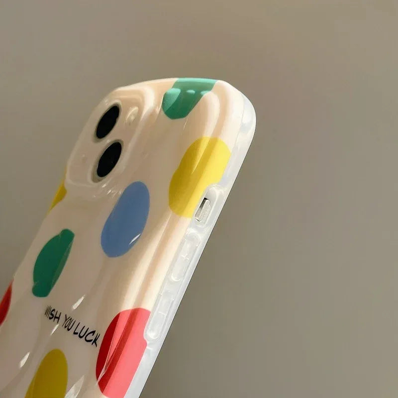 Color Polka Dot Chain Lanyard iPhone Case - Viexta