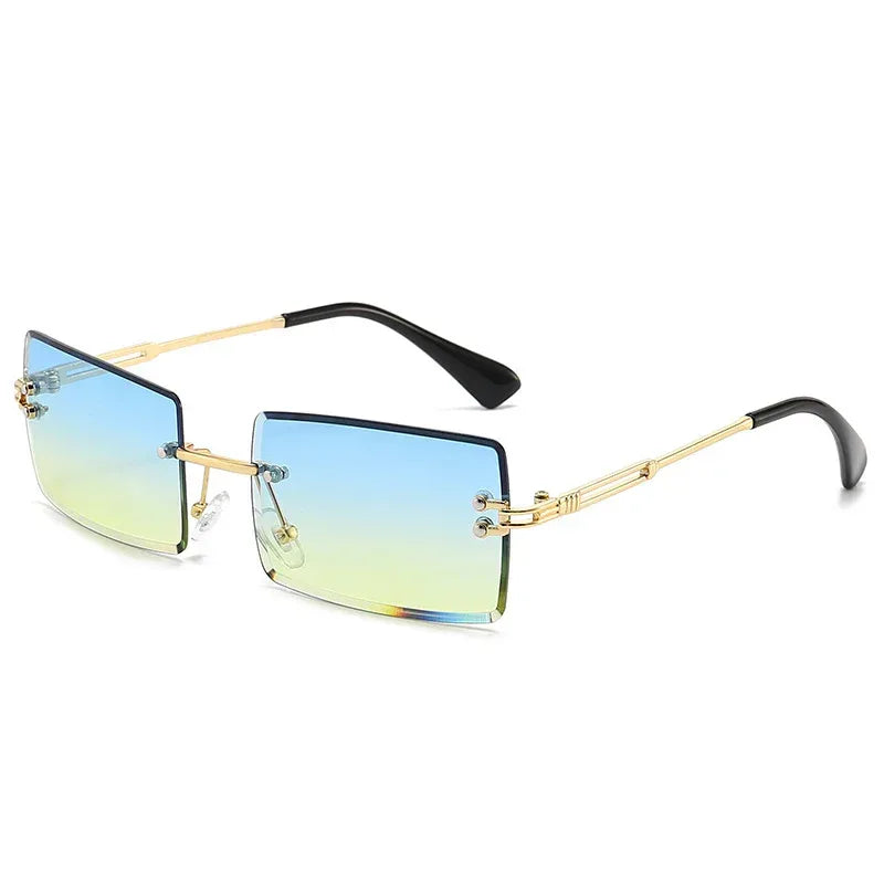 Women's Fashionable Rimless Cut Edge Gradient Sunglasses - Viexta