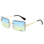 Women's Fashionable Rimless Cut Edge Gradient Sunglasses - Viexta