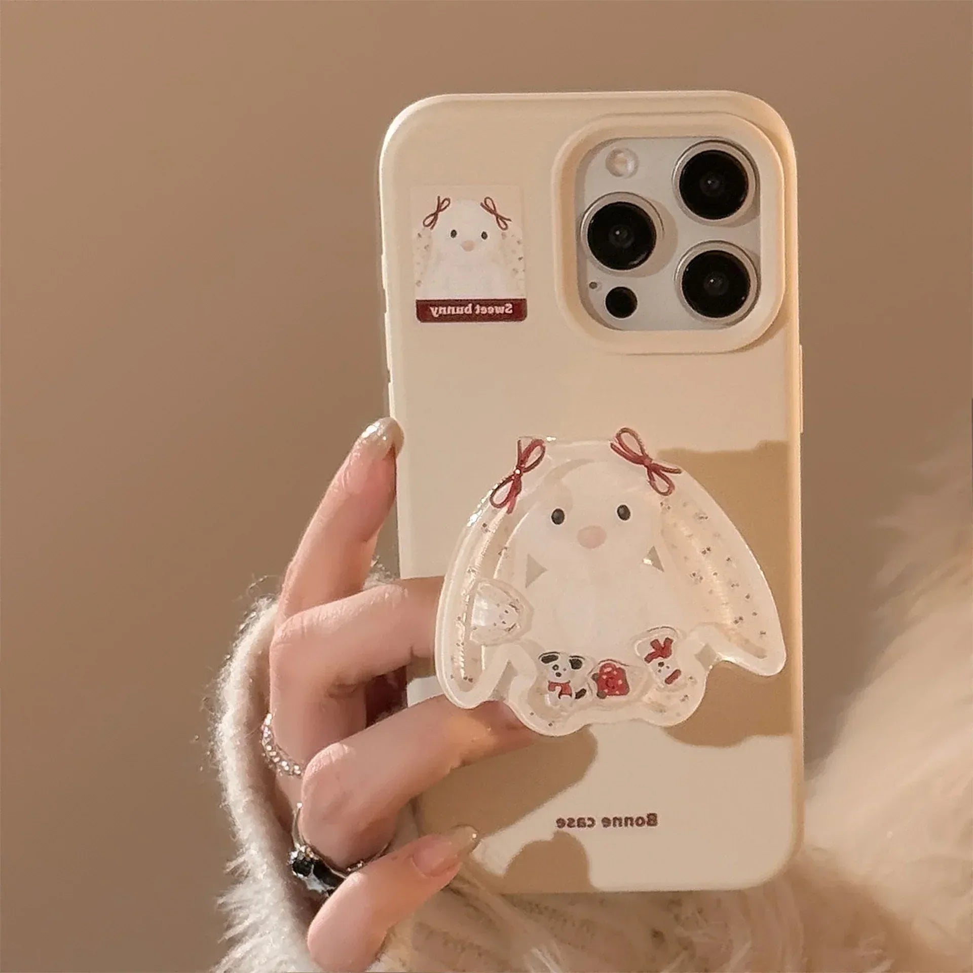 Cartoon Animal Shaker Stand iPhone Case In Silicone - Viexta