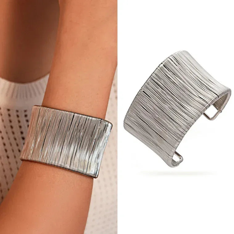 Handcrafted Gold-plated Geometric Cuff Bracelets - Viexta