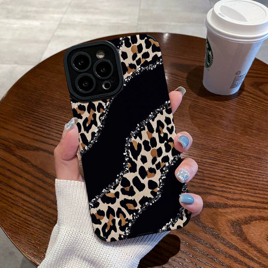 Niche Leopard Vertical iPhone Case