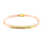 4mm Gold Bead Bracelet With Stainless Steel Curved Tube - Viexta