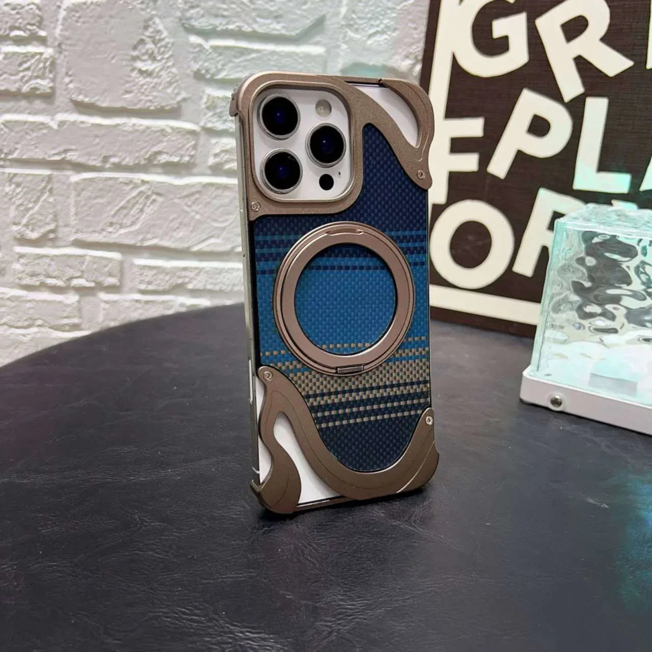 Metal Magnetic Mount Carbon Fiber iProtective Case