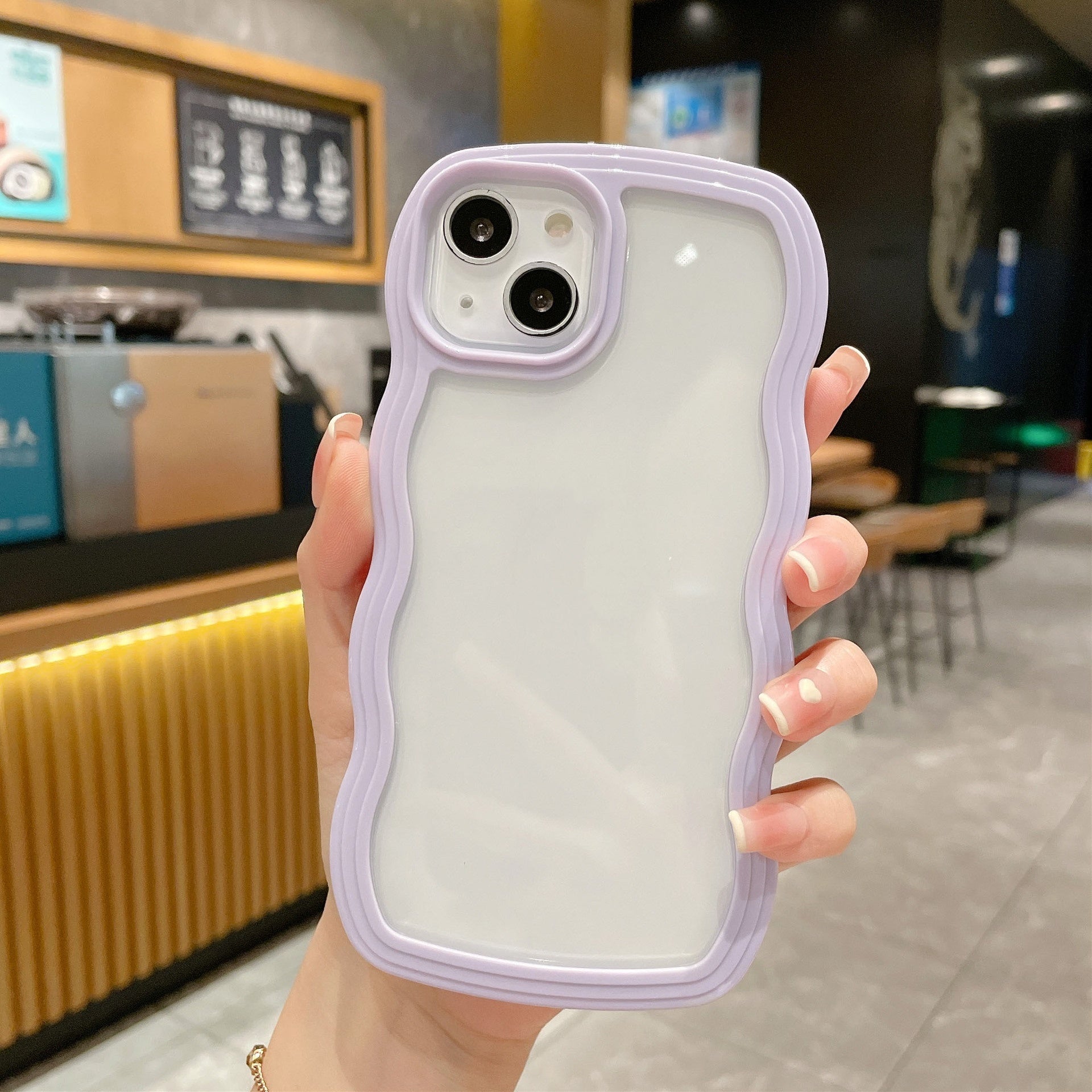 Wave Border Solid Color iPhone Case