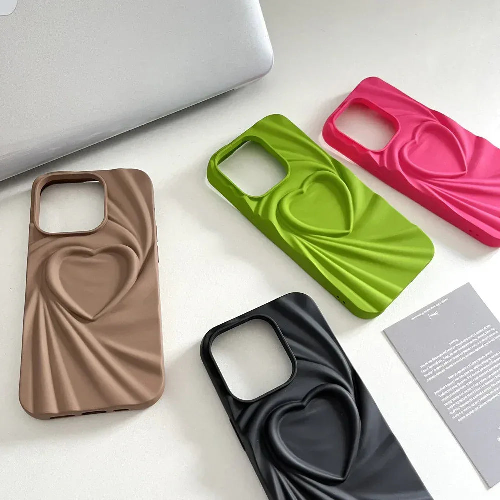 Creative Pleated Love Phone Case - Viexta