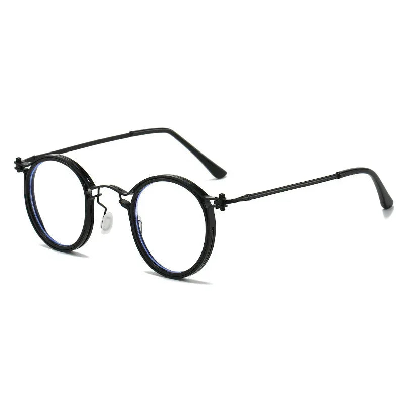 vintage-round-frame-glasses-frame-anti-blue-ray-plain-glasses - Viexta