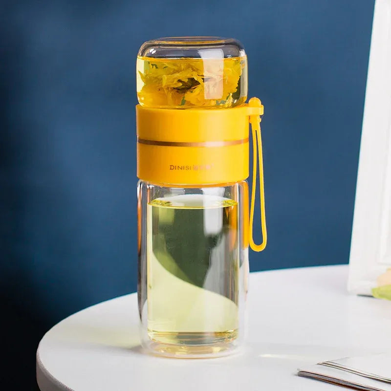 Glass Water Bottle With Tea Infuser Filter Tea Separation - Viexta