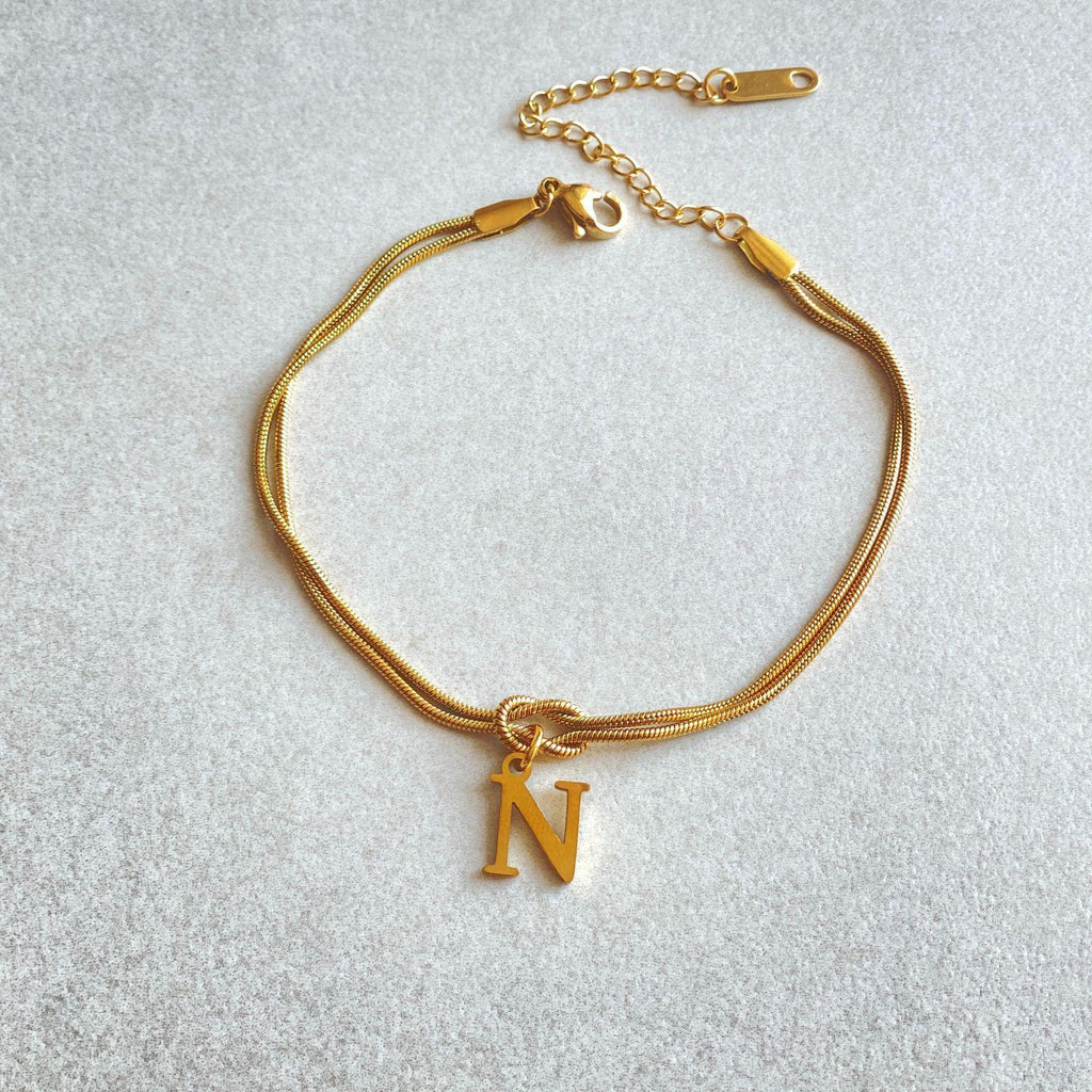stainless-steel-26-letter-pendant-bracelet - Viexta