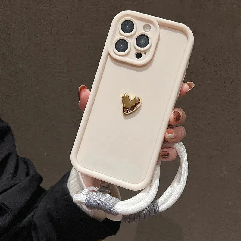 Lanyard Heart Design Silicone iPhone Case - Viexta