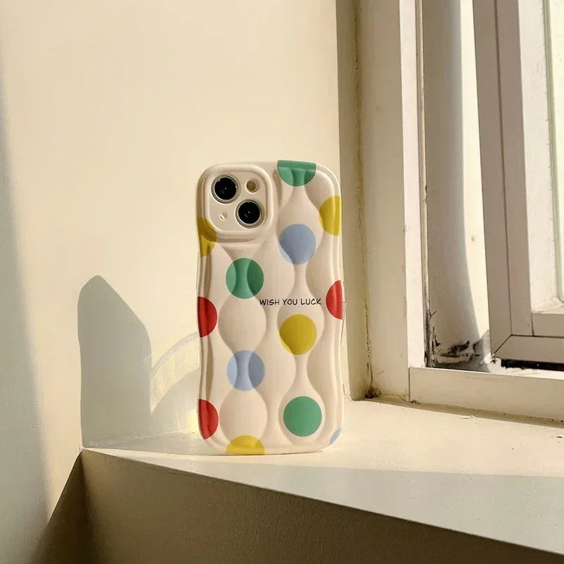 Color Polka Dot Chain Lanyard iPhone Case - Viexta