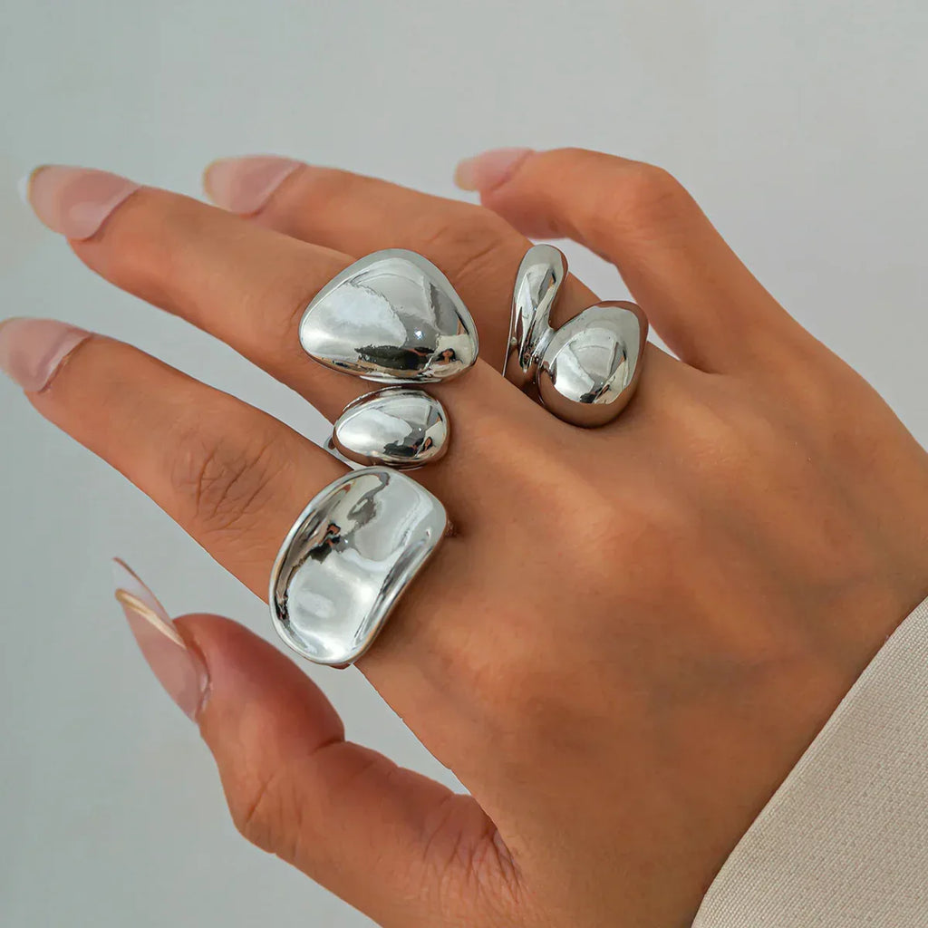 glossy-hug-ring-set - Viexta