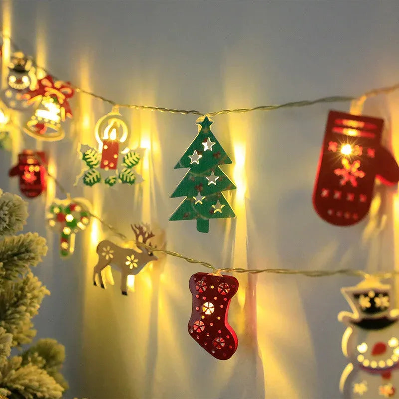 Christmas LED Light String Santa Claus Elk Snowman - Viexta