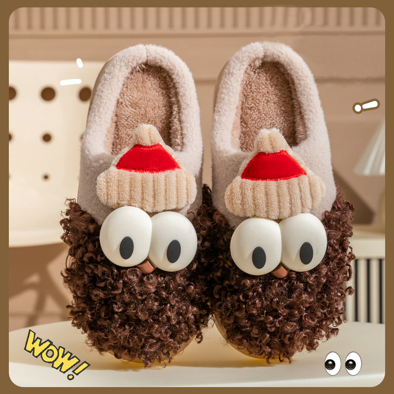 Cartoon Bearded Santa Claus Slippers