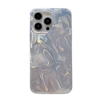 Silver Laser Gradient Wave Pattern iPhone Case