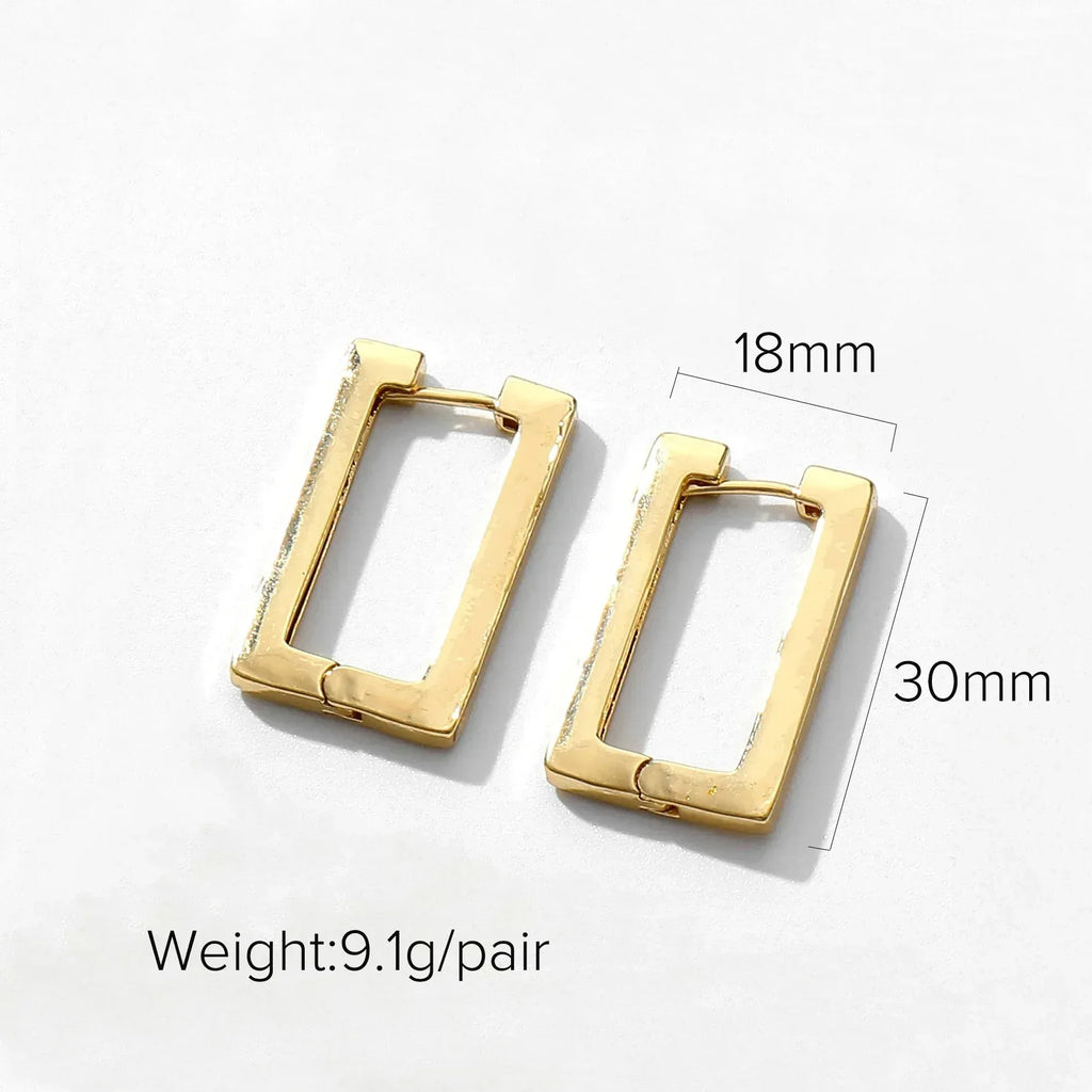 18k INS Net Red Popular Hoops - Viexta
