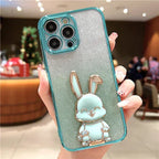 Plating Gradient Three-dimensional Rabbit iPhone Case - Viexta
