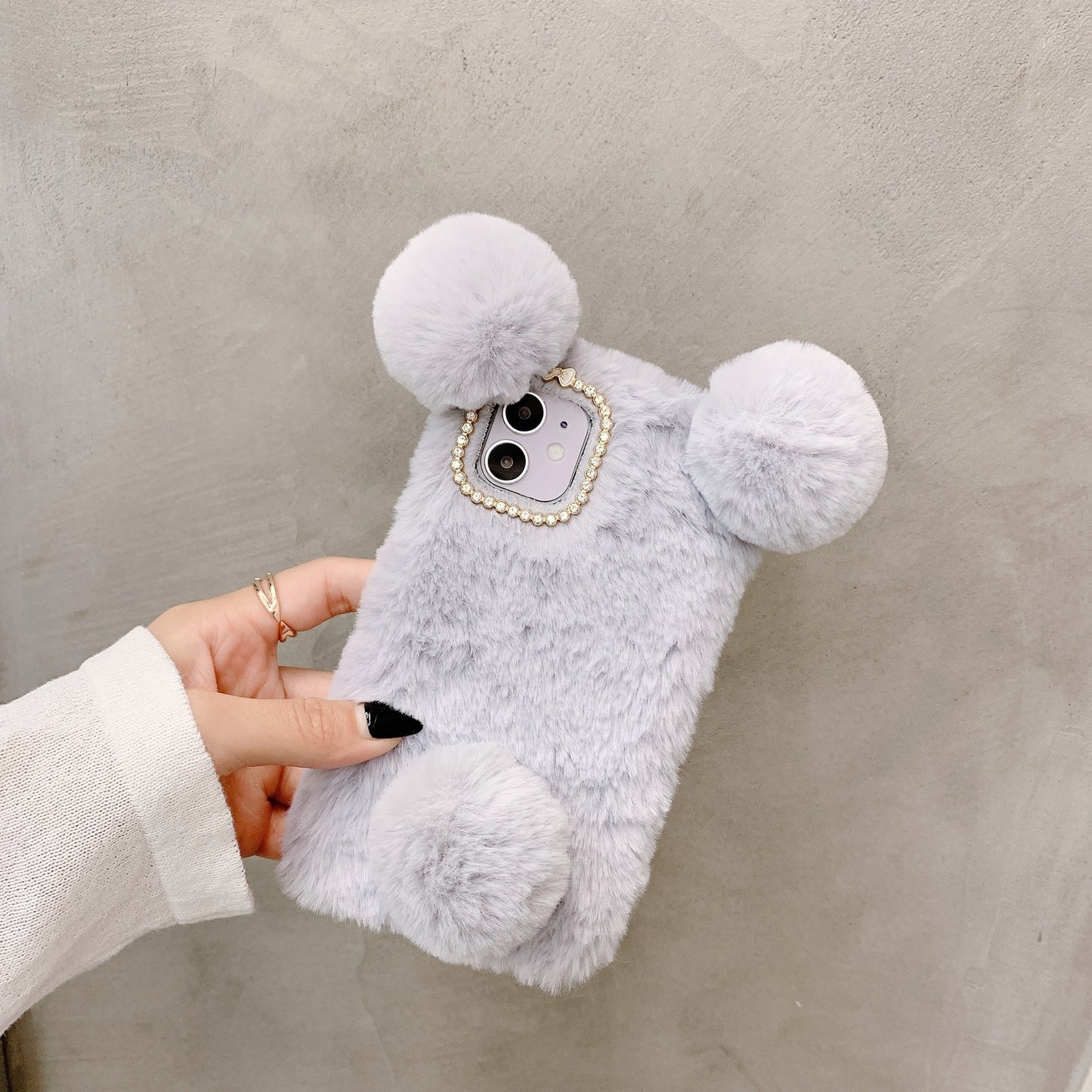 Cute Plush Panda Thermal iPhone Case