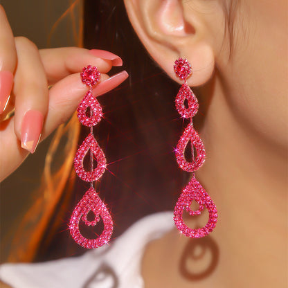 Rhinestone Long Earrings