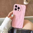 Solid Color Pleated Frosted iPhone Cover - Viexta