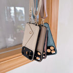 Over-the-shoulder Lanyard Leather iPhone Case - Viexta