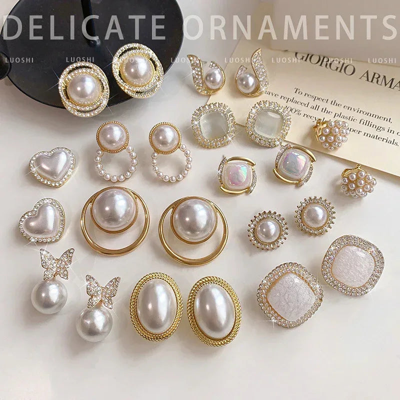 Baroque French Vintage Pearl Earrings - Viexta