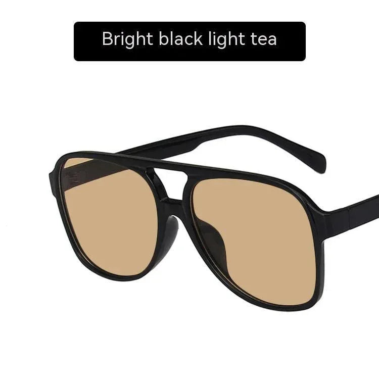 womens-fashion-retro-double-beam-large-rim-sunglasses - Viexta