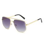 Fashion Square Metal Double Beam Sun Glasses - Viexta