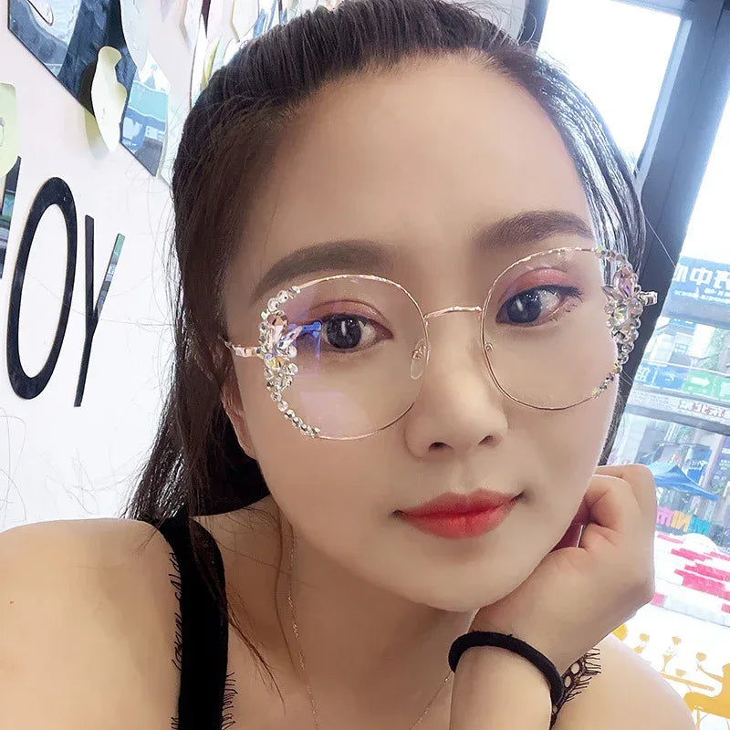 new-rhinestone-anti-blue-light-glasses - Viexta