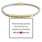 4mm Gold Bead Bracelet With Stainless Steel Curved Tube - Viexta